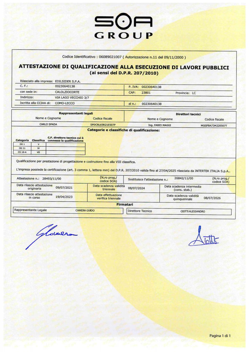 SOA certificate | 11(1)