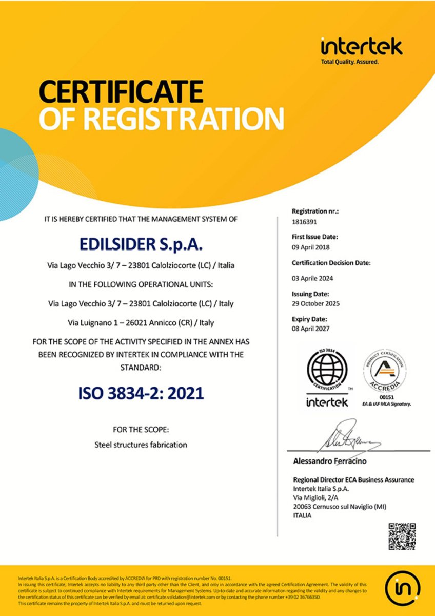 UNI EN ISO 3834-2:2021 | EDILSIDER ISO 3834 ACCREDIA ENG u (3)